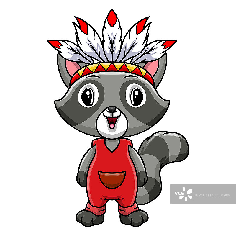 卡通趣味微笑浣熊图片素材