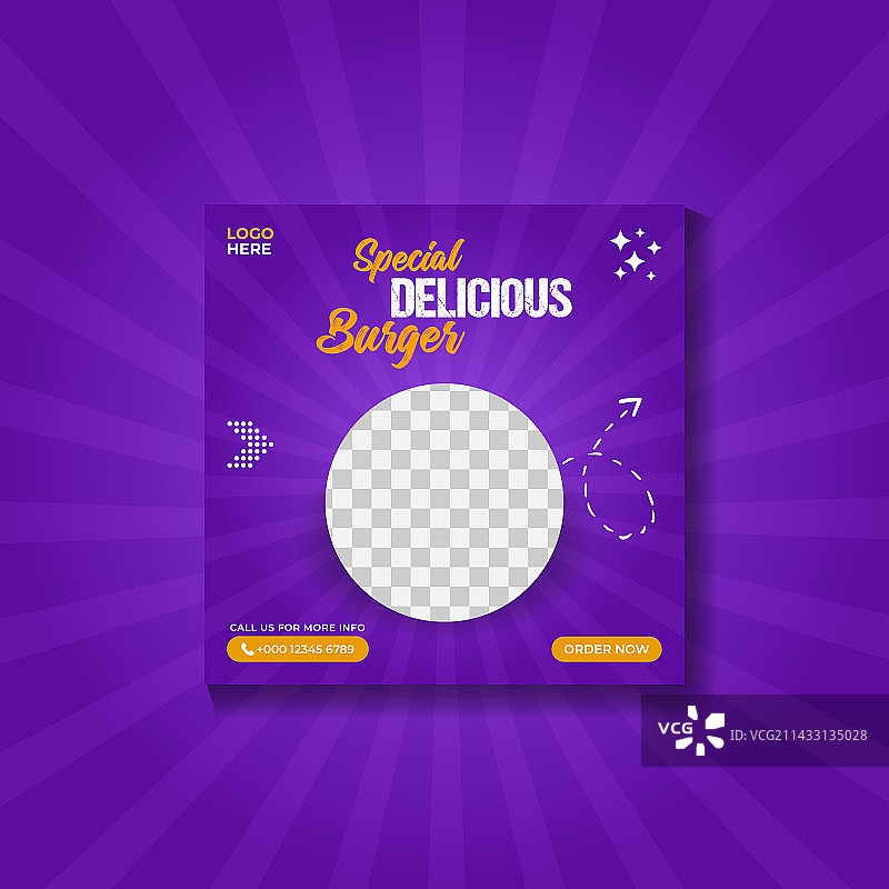 食品菜单社交媒体推广Instagram帖子图片素材