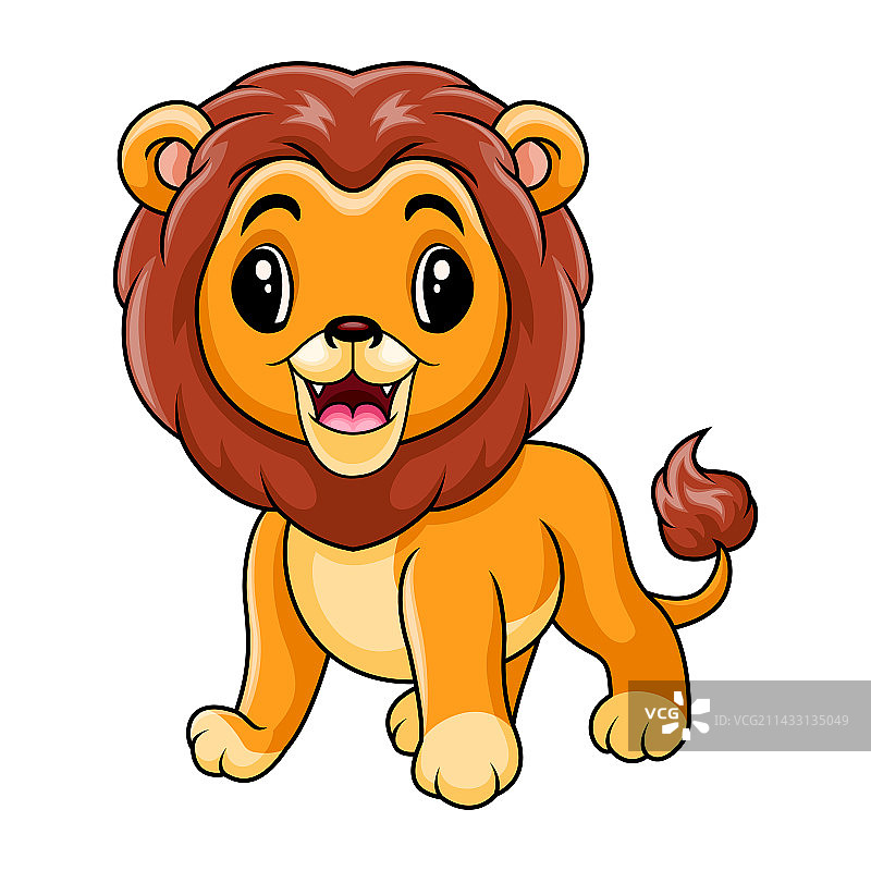 可爱的小狮子吼叫图片素材