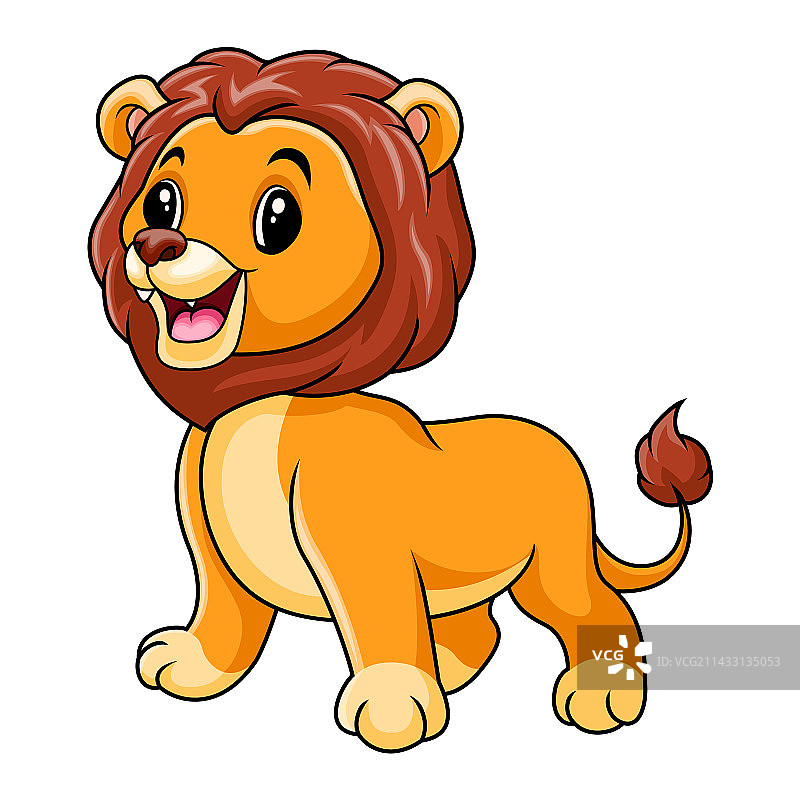可爱的小狮子吼叫图片素材