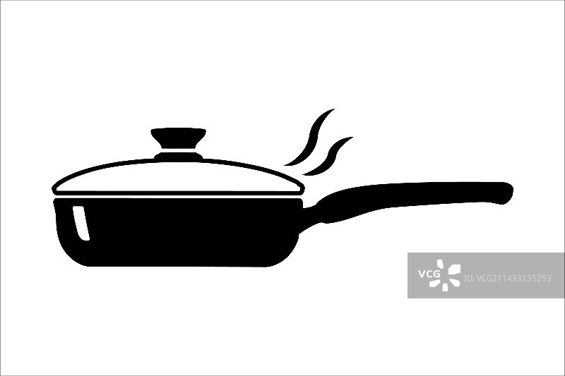 带盖子的煎锅图片素材