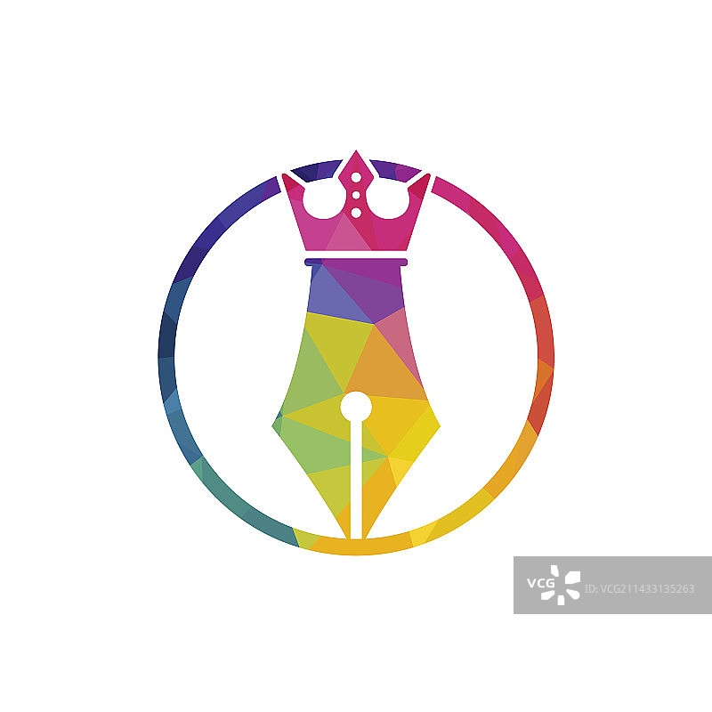 国王笔logo设计模板图片素材