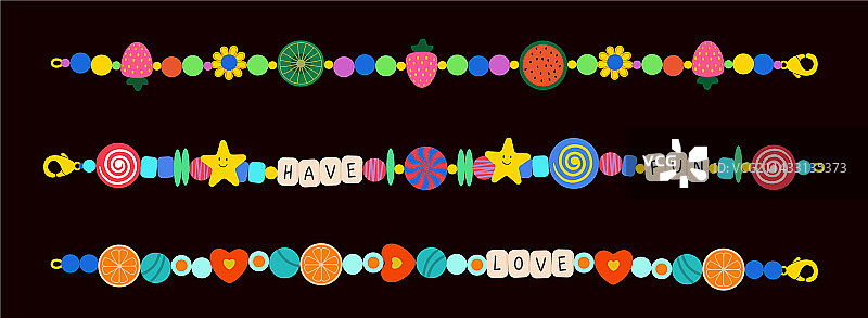 彩色儿童塑料珠子图片素材