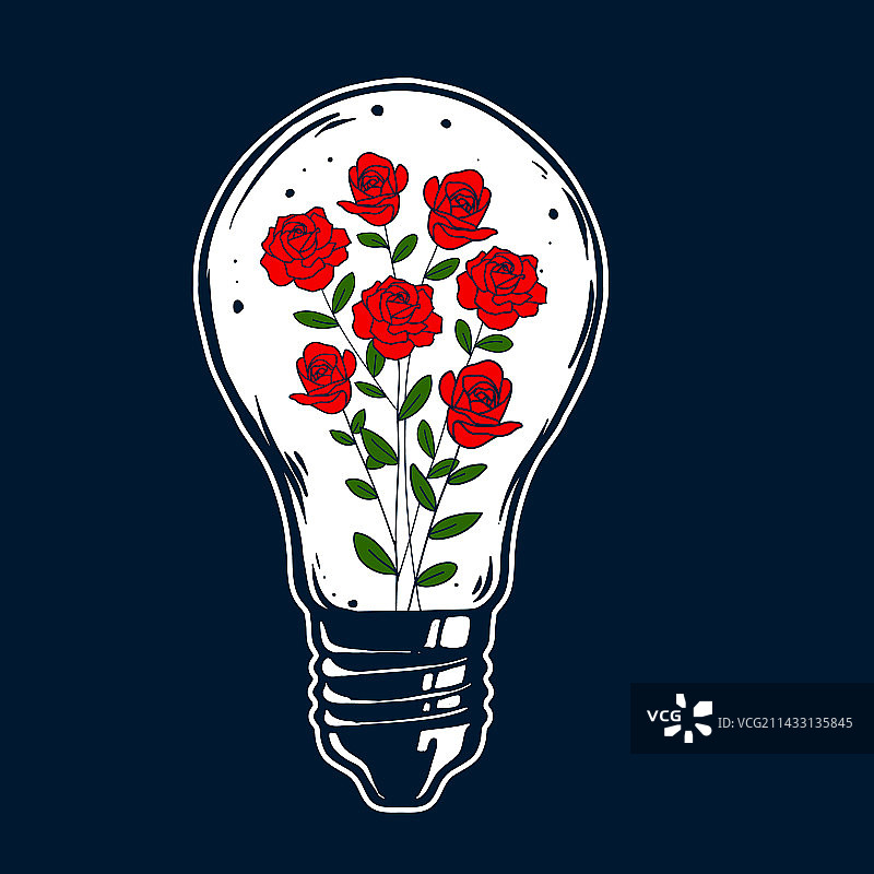 灯中的玫瑰艺术作品图片素材