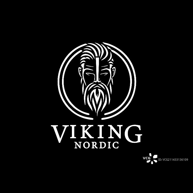 维京人头像标志模板图片素材