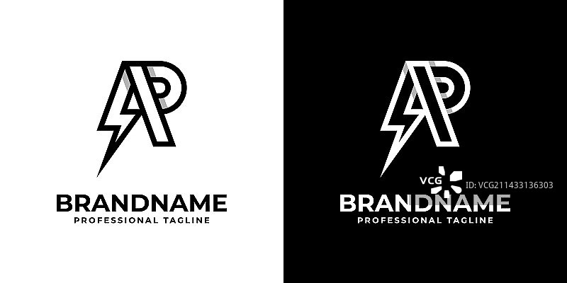 字母AP闪电标志图片素材