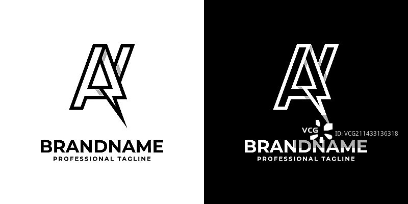 字母AY闪电标志图片素材