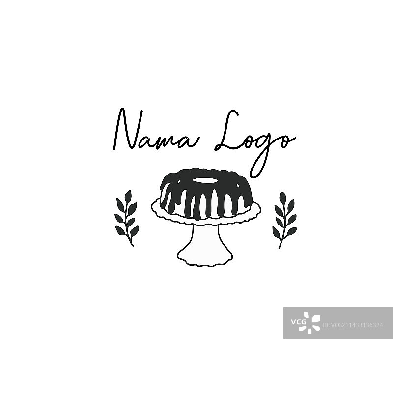 手绘优雅蛋糕标志图片素材