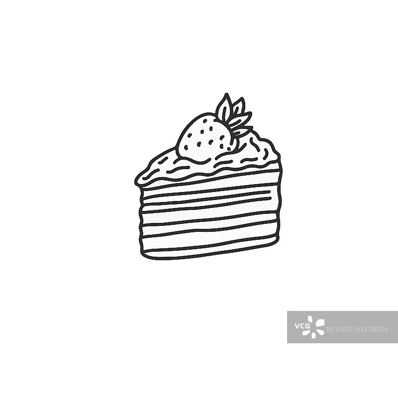 草莓涂鸦风蛋糕图片素材