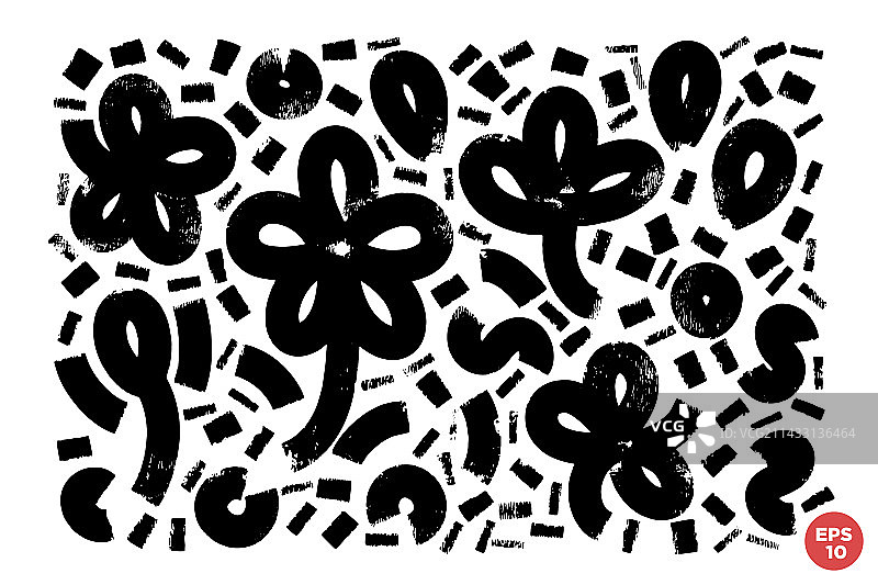 水墨笔刷风格化简约现代设计图片素材