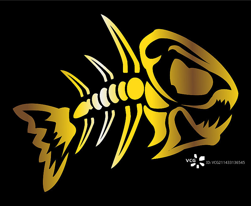 金色鱼骨网页标志图片素材