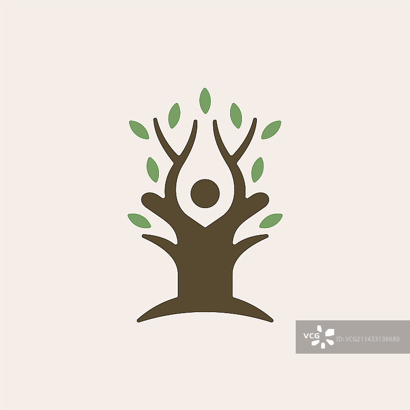 树形人物创意现代标志图片素材