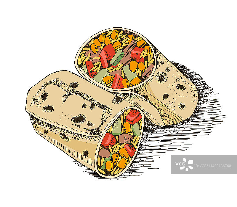 牛肉蔬菜墨西哥卷饼图片素材