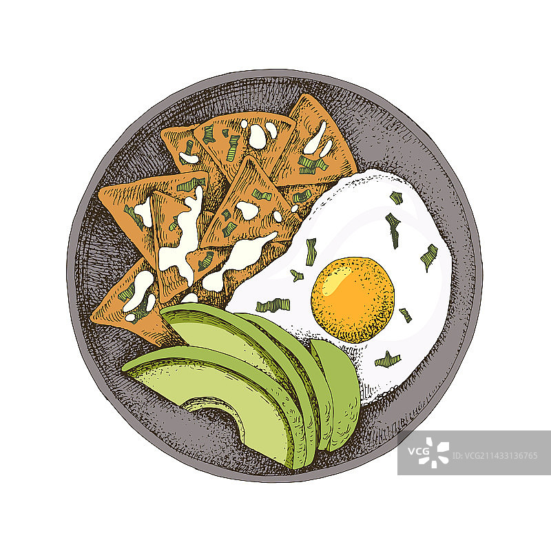 传统墨西哥早餐奇拉quil图片素材