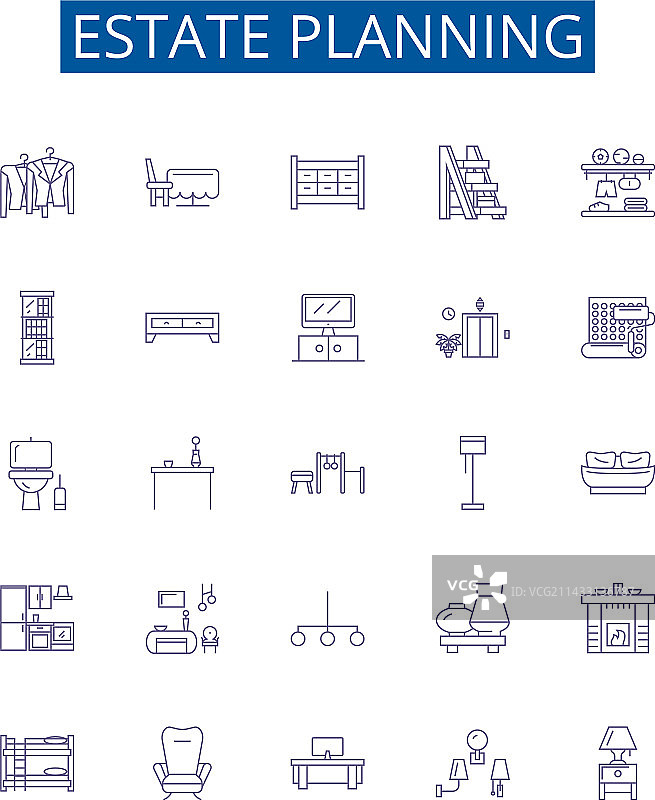 遗产规划线性图标设计图片素材