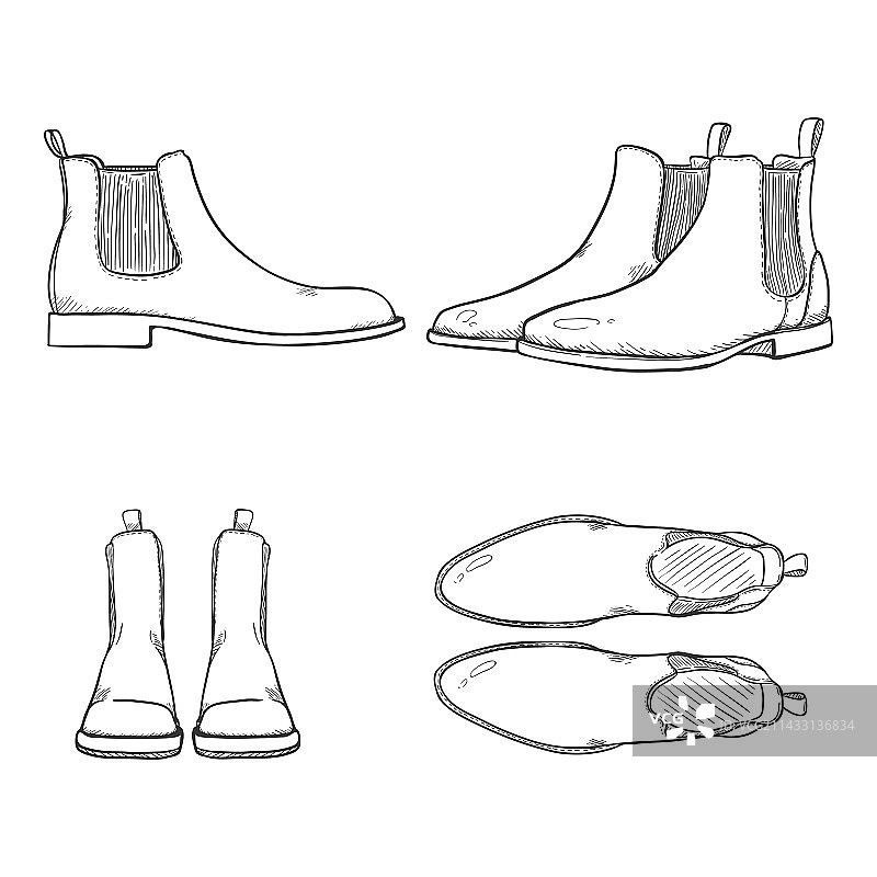 经典鞋子草图图片素材