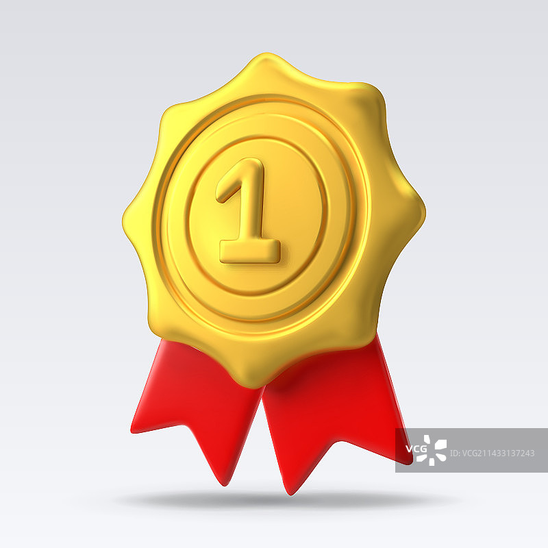 带数字1的逼真金牌图片素材
