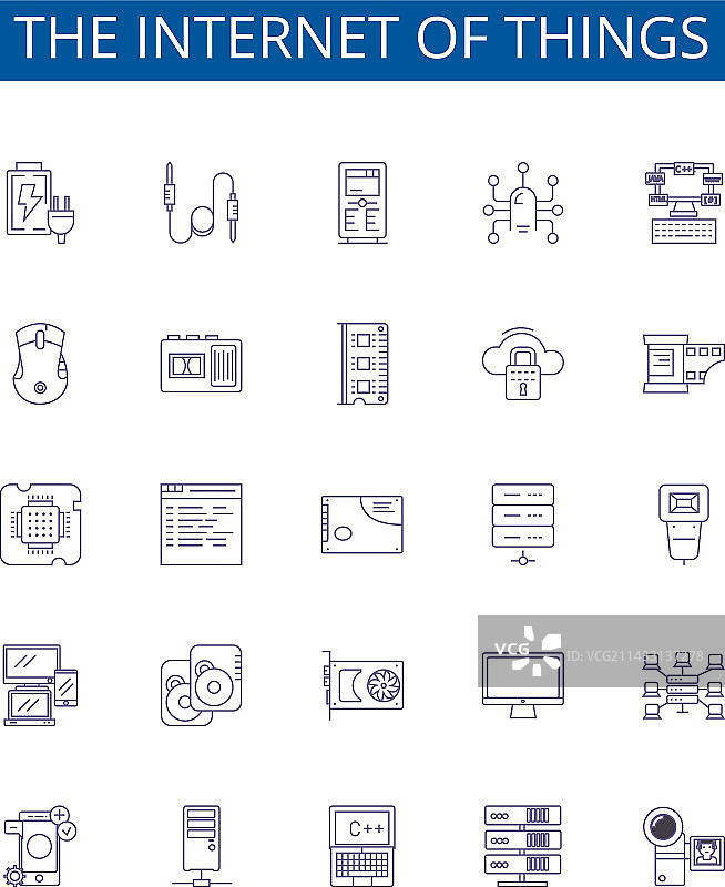 物联网线性图标集图片素材