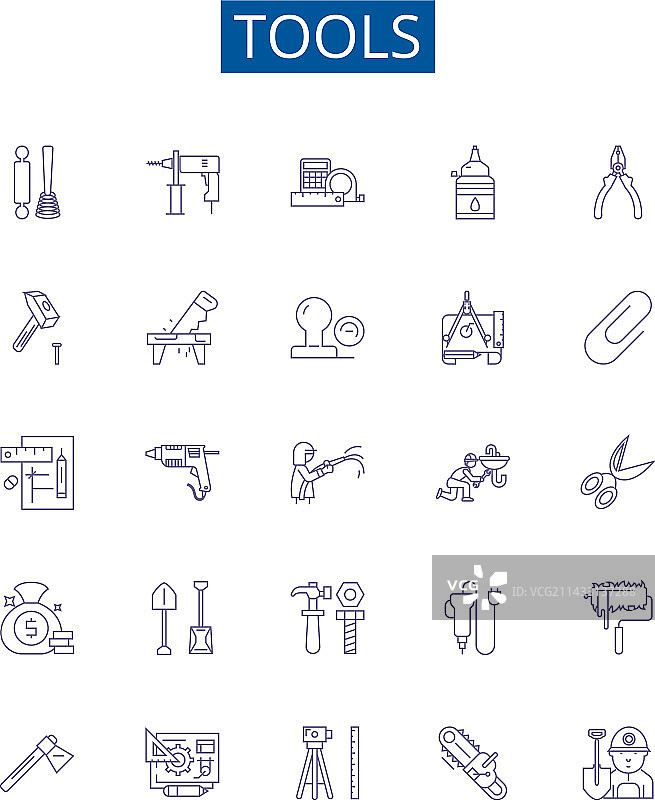 工具线性图标符号集设计图片素材