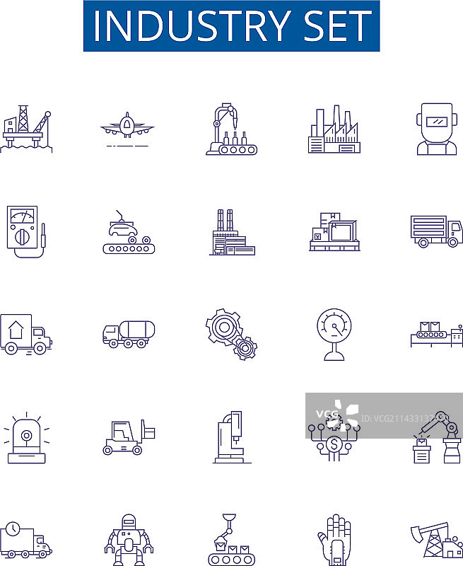 工业系列线性图标设计图片素材