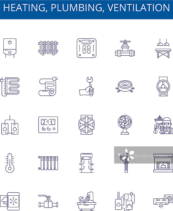 供暖管道通风线性图标图片素材
