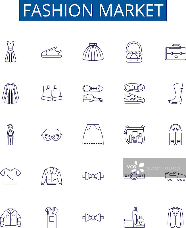 时尚市场线性图标设计图片素材