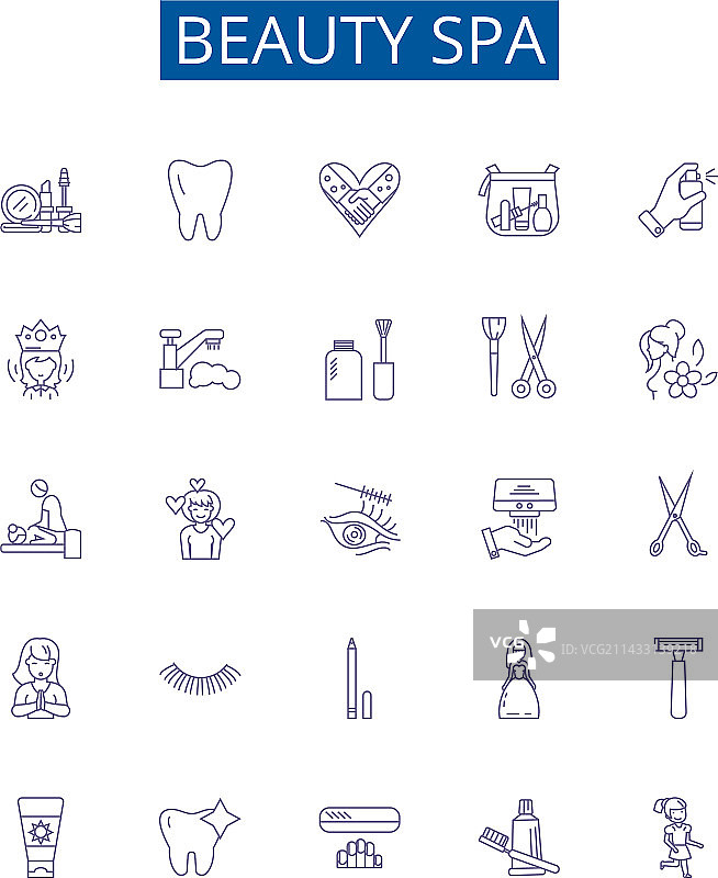 美容水疗线条图标标志设计合集图片素材