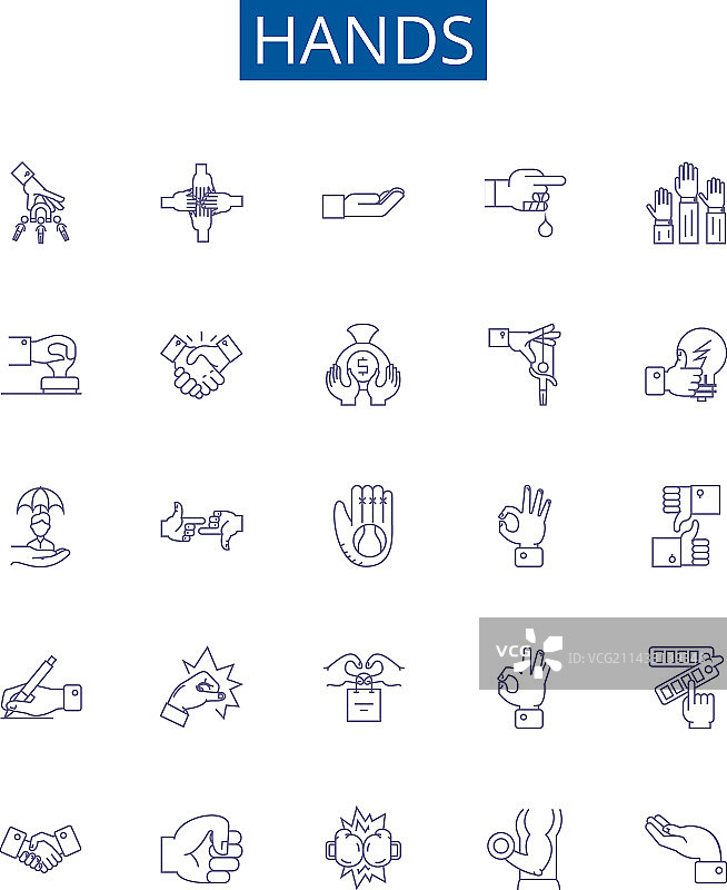 手部线条图标设计合集图片素材