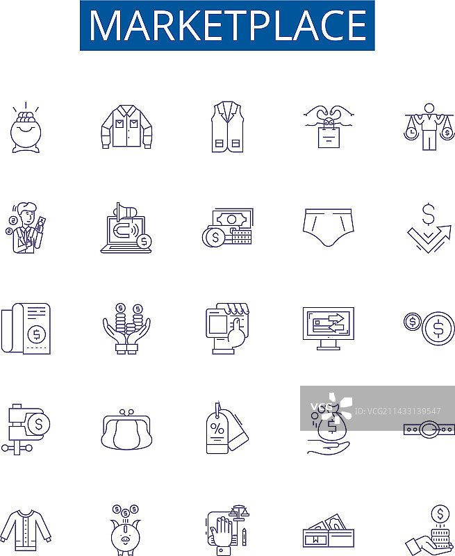 市场线性图标标志设计图片素材