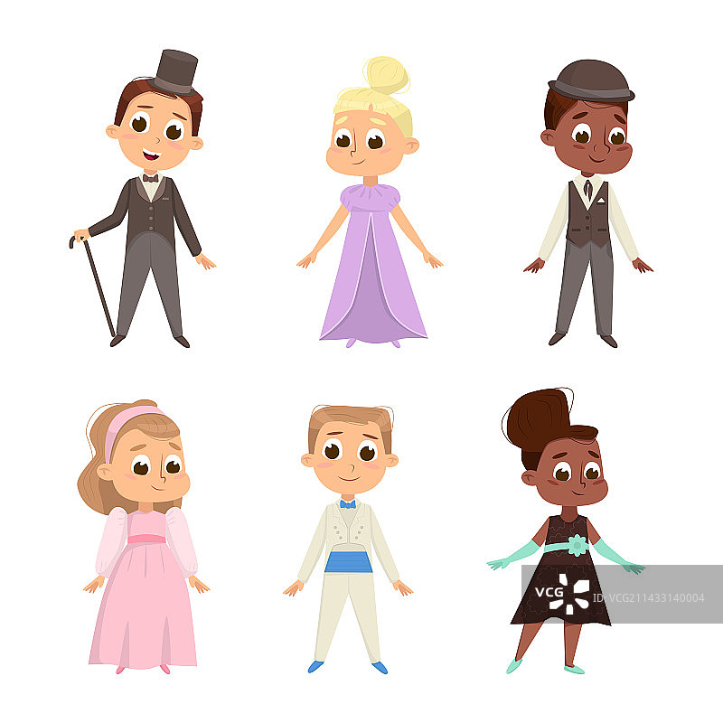 穿着优雅的可爱儿童图片素材