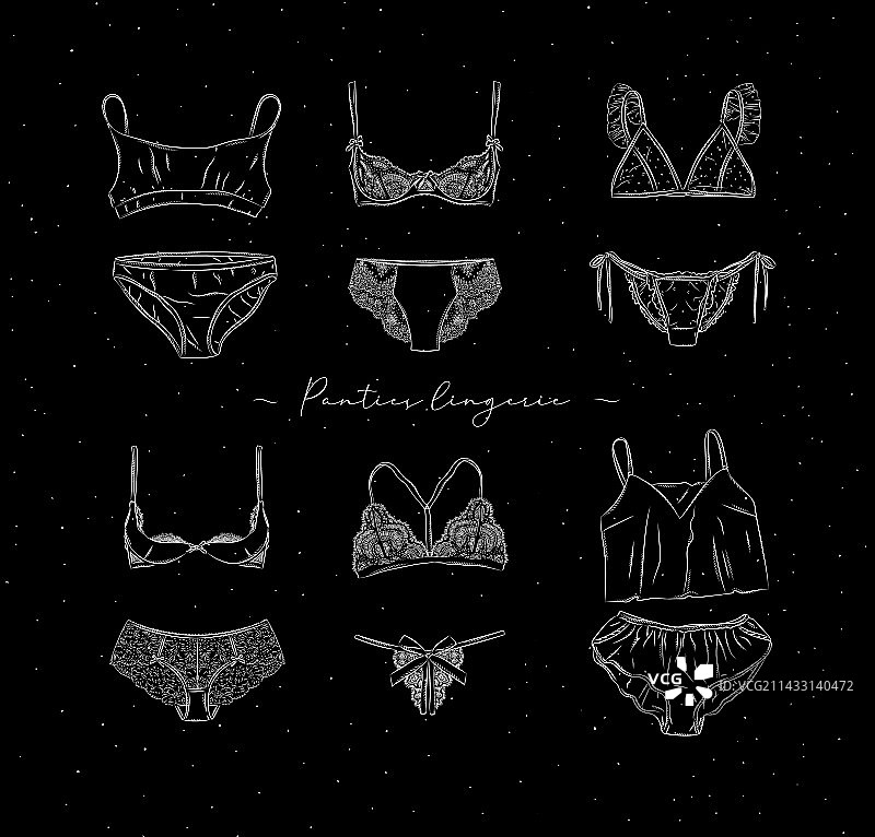 黑色内衣套装系列图片素材