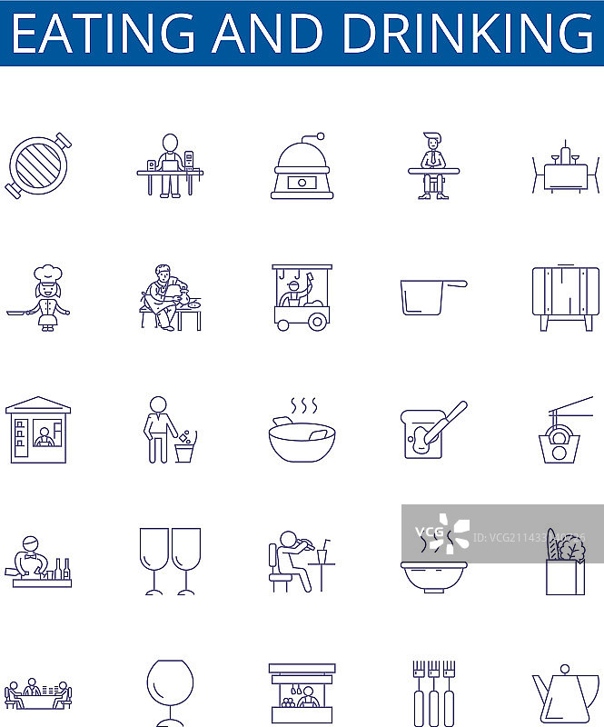 餐饮线性图标设计图片素材