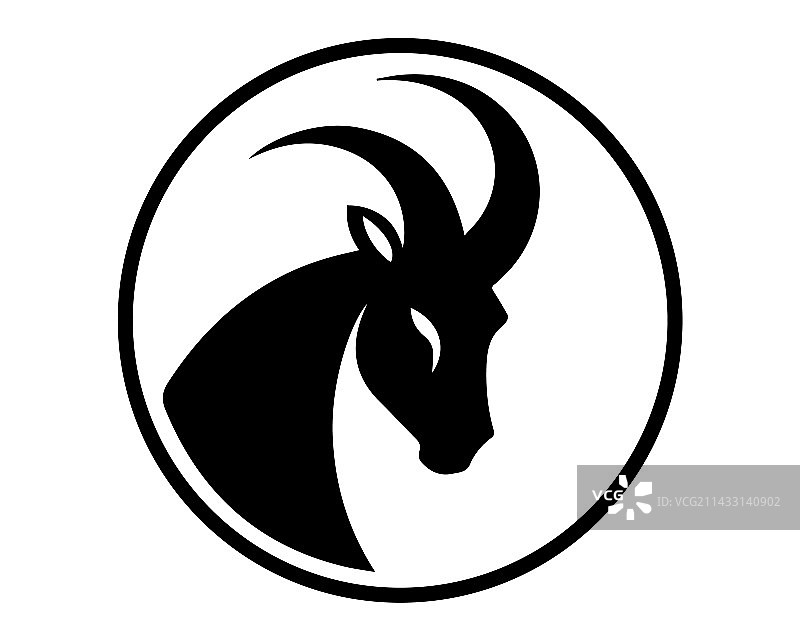 黑色简约摩羯座图标图片素材