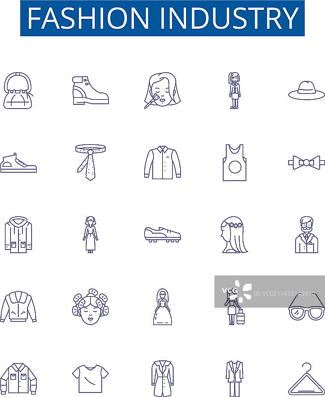 时尚产业线性图标设计图片素材