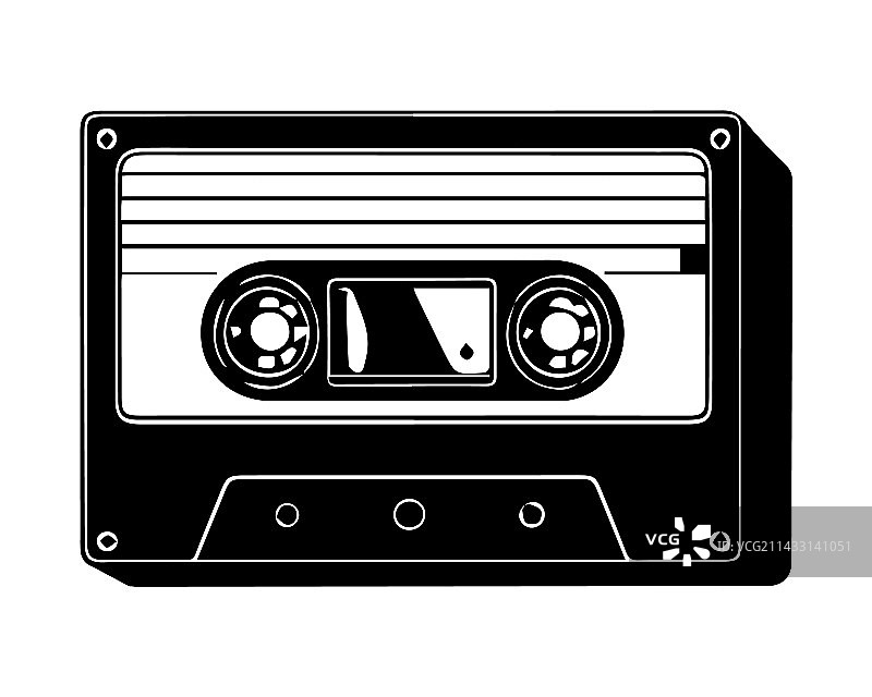黑色90年代音响卡带图标图片素材