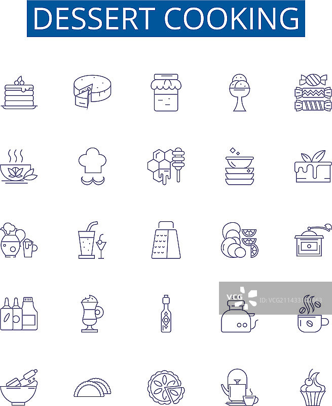 甜点烹饪线性图标设计图片素材