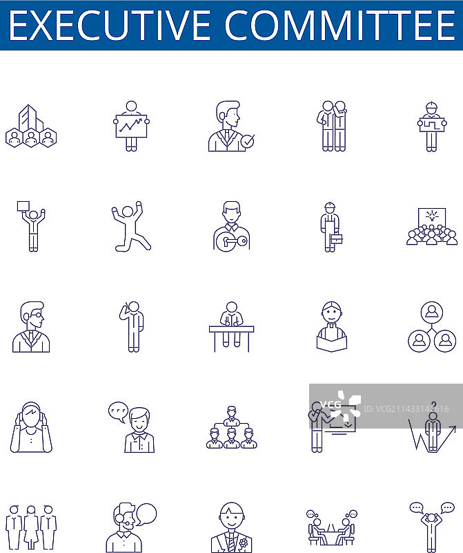 执行委员会线性图标标志设计图片素材