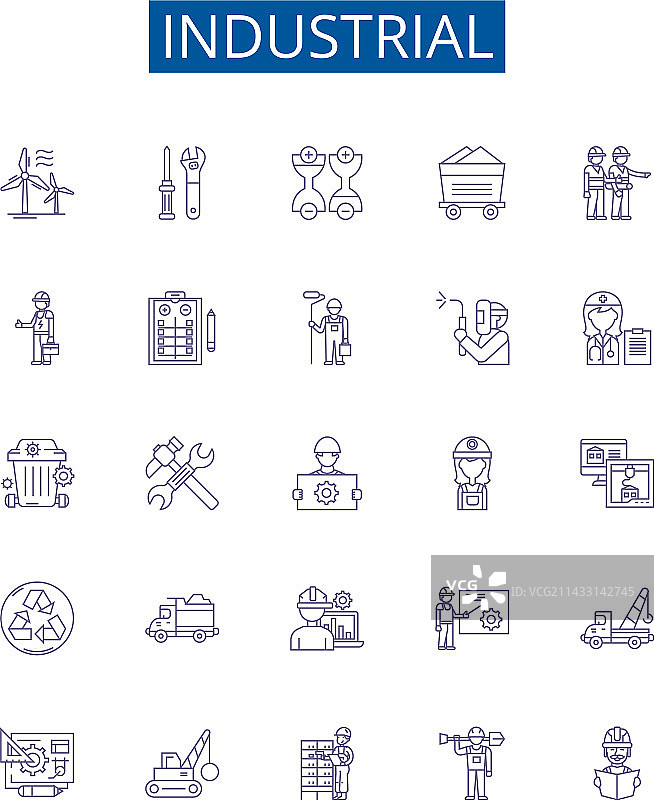 工业线性图标标志设计合集图片素材