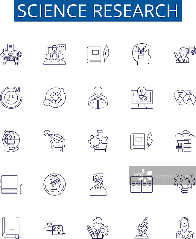 科学研究线性图标符号设计图片素材