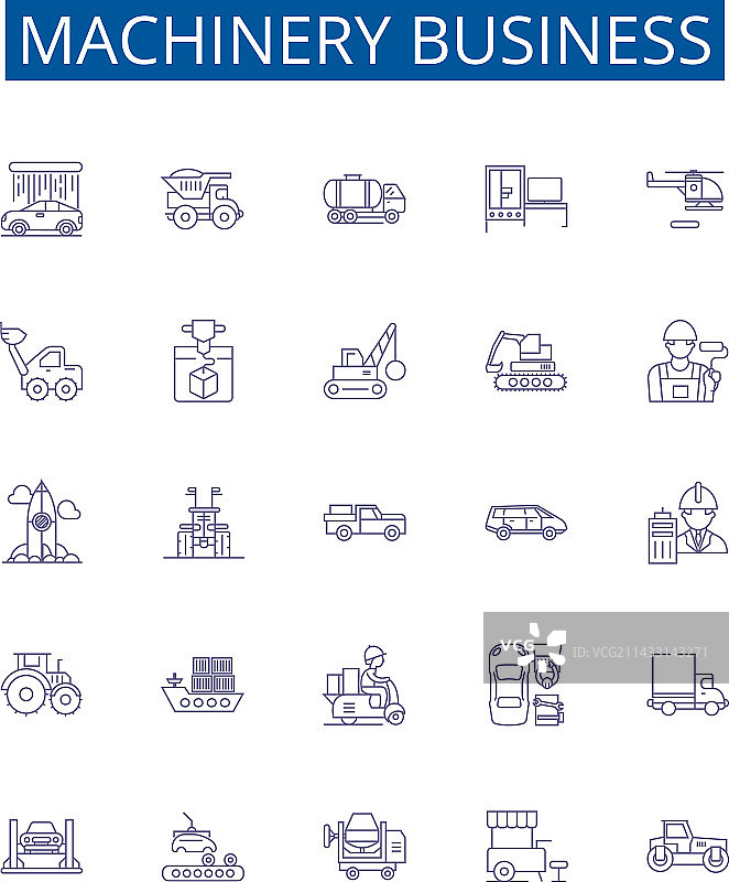 机械业务线性图标设计图片素材