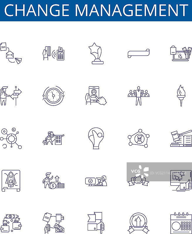 变更管理线性图标设计图片素材