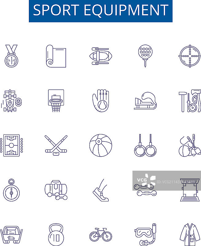 运动器材线路图标标志集设计图片素材