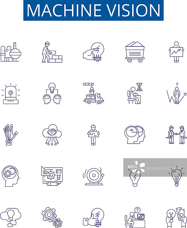 机器视觉线条图标标志集设计图片素材
