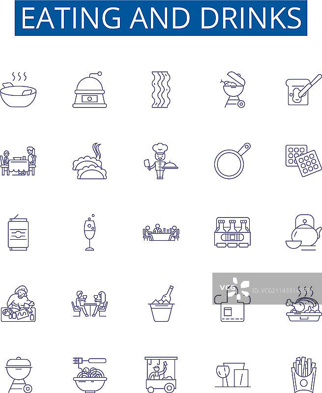 餐饮线条图标设计图片素材