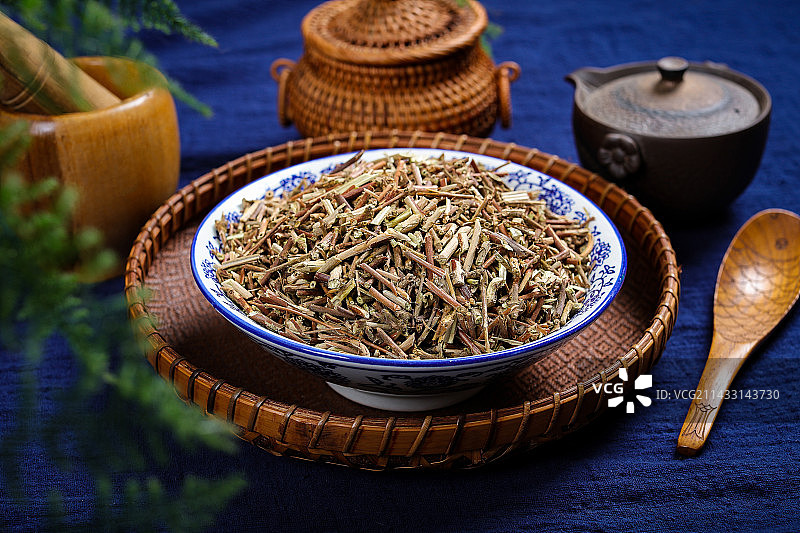 药用植物中药材忍冬藤图片素材