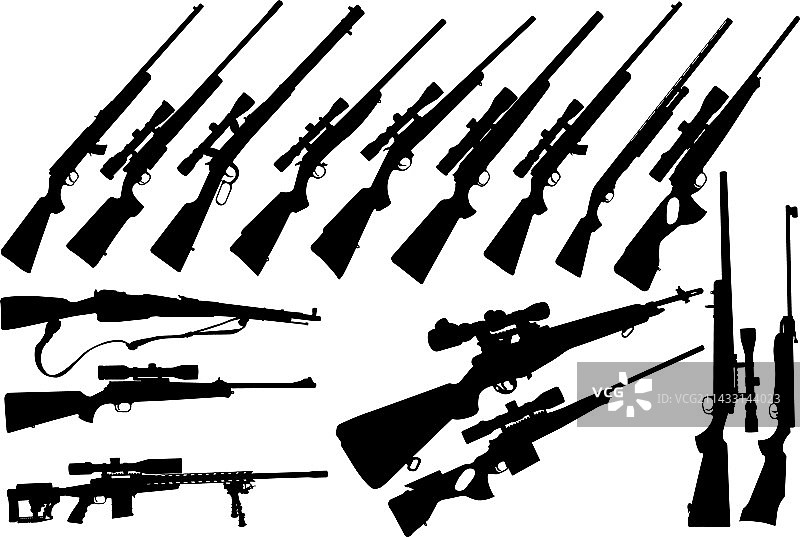 步枪轮廓剪影图片素材