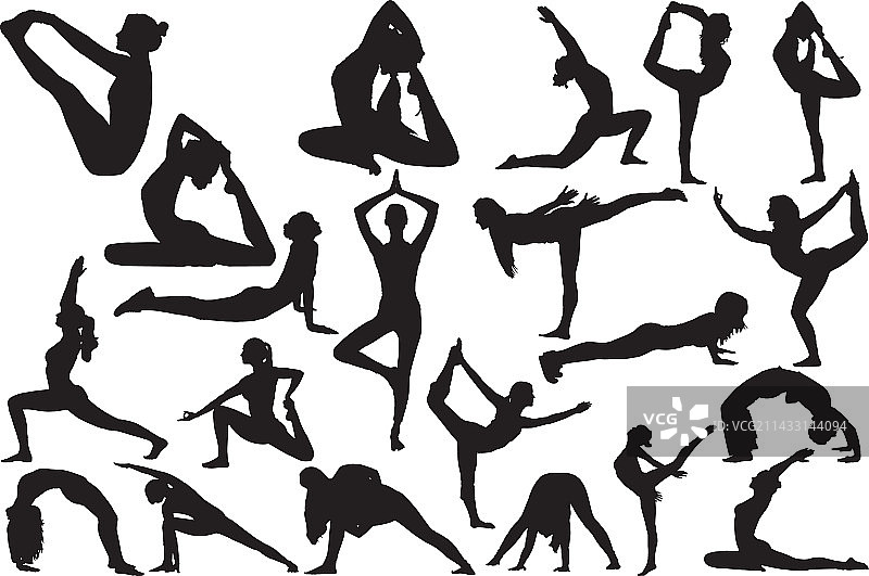 瑜伽剪影图片素材