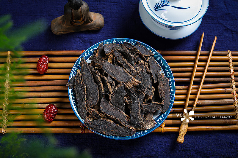 中国传统医学中医中药材黑参玄参图片素材