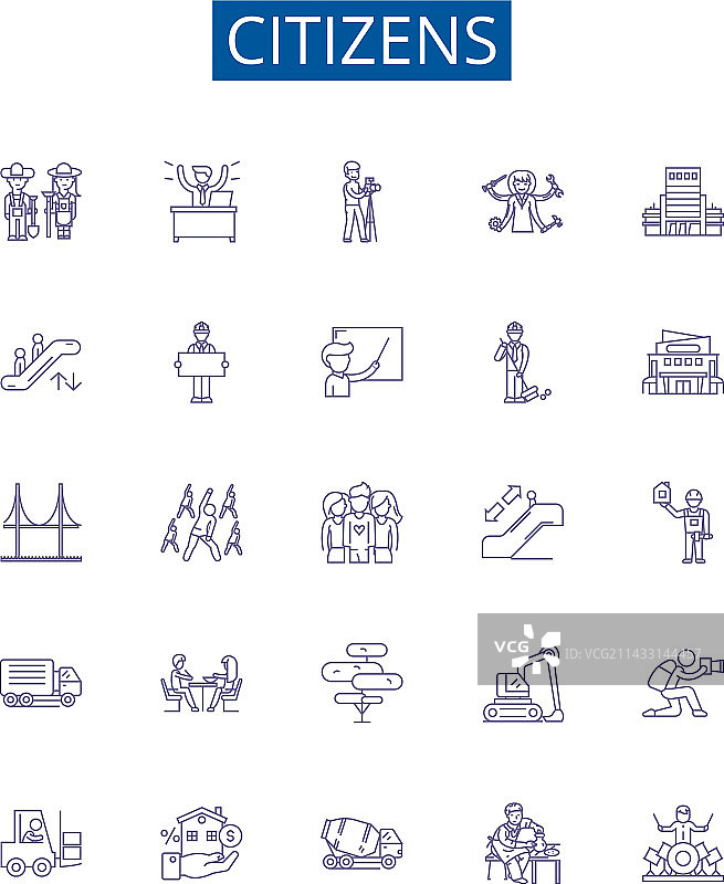 公民线性图标标志设计图片素材