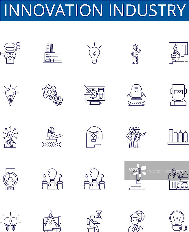 创新产业线性图标标志设计图片素材